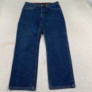 Beretta Jeans Mens 32x29 Straight Leg Mid Rise 5 Pocket Dark Wash Denim‎ Blue